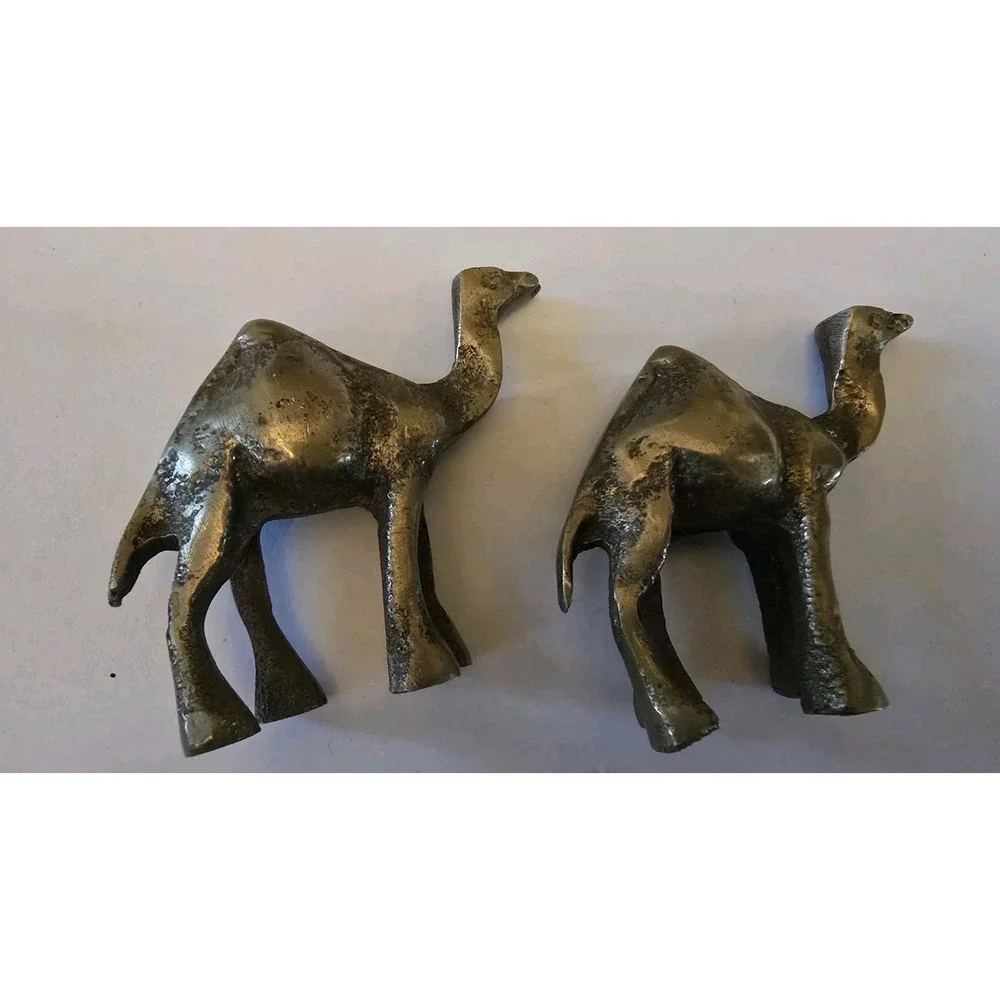 VTG Brass Camel Figurine Home Decor Mid Century Collectible Statue 2